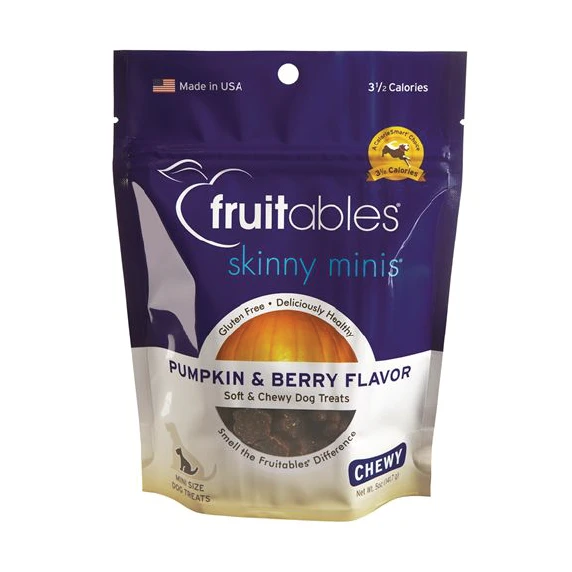 Fruitables Skinny Minis Pumpkin & Berry Flavor Soft & Chewy Dog Treats 5oz 3 Fruitables Skinny Minis Pumpkin & Berry Flavor Soft & Chewy Dog Treats 5oz