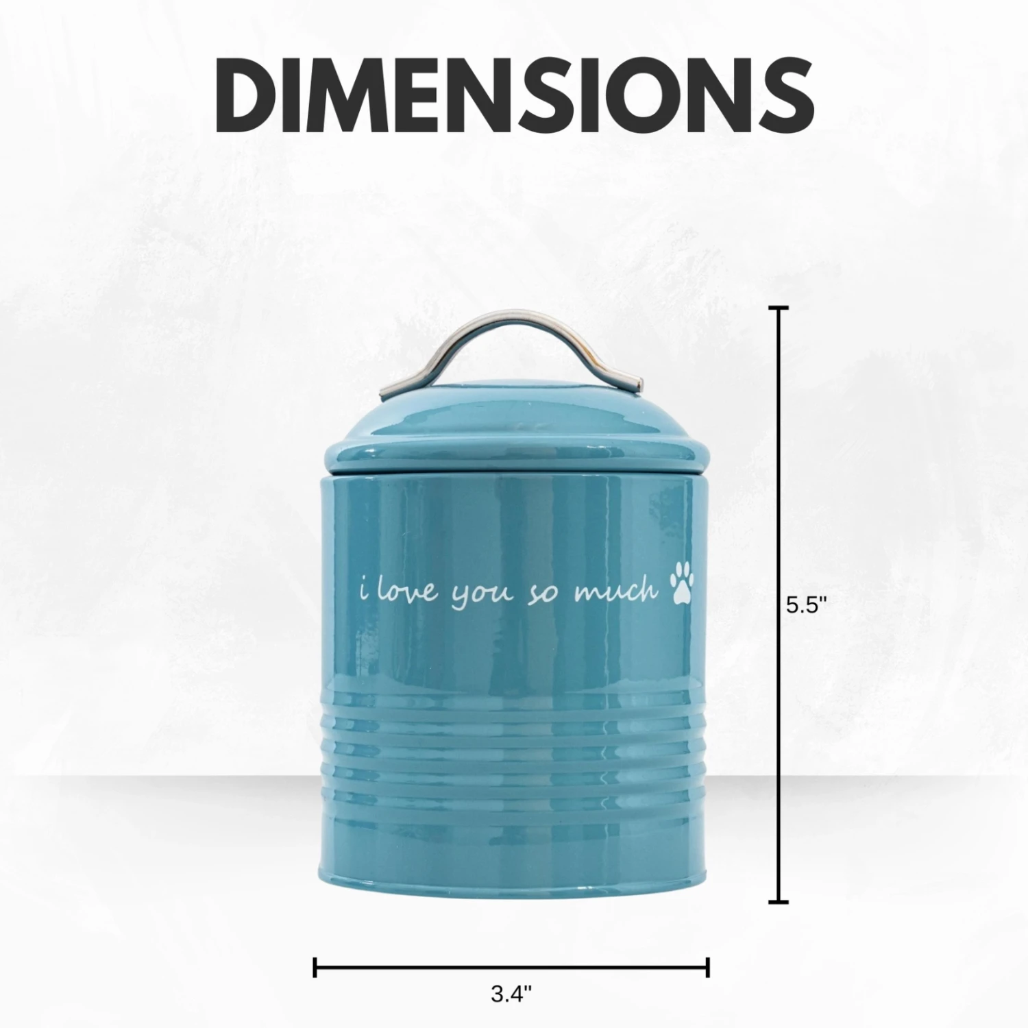 Jojo Modern Pets "I Love You So Much" Dog Treat Printed Canister 8 Jojo Modern Pets "I Love You So Much" Dog Treat Printed Canister - Image 6