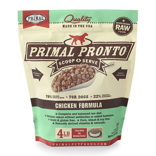Primal Pronto Chicken Formula Raw Frozen Dog Food 4lb 3 Primal Pronto Chicken Formula Raw Frozen Dog Food 4lb