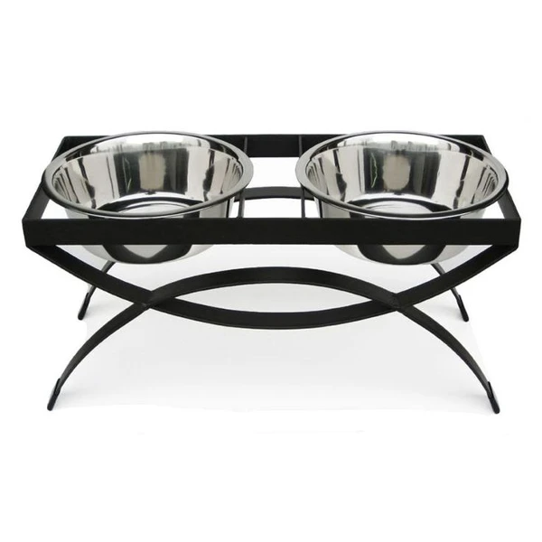 Pets Stop Seesaw Double Diner Pet Bowl Set Black 3 Pets Stop Seesaw Double Diner Pet Bowl Set Black