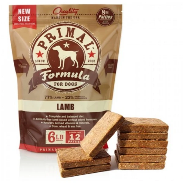 Primal Patties Lamb Formula Frozen Raw Dog Food 6 Lbs 3 Primal Patties Lamb Formula Frozen Raw Dog Food 6 Lbs