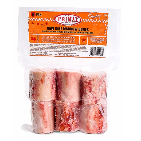Primal Raw Frozen 2" Beef Bone, 6 Pack 3 Primal Raw Frozen 2" Beef Bone, 6 Pack