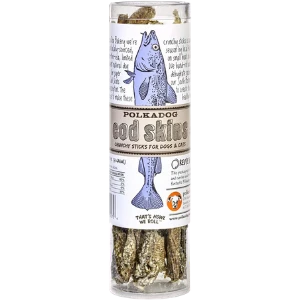 Polka Dog Treat Tube Cod Skins, 2.5 Oz