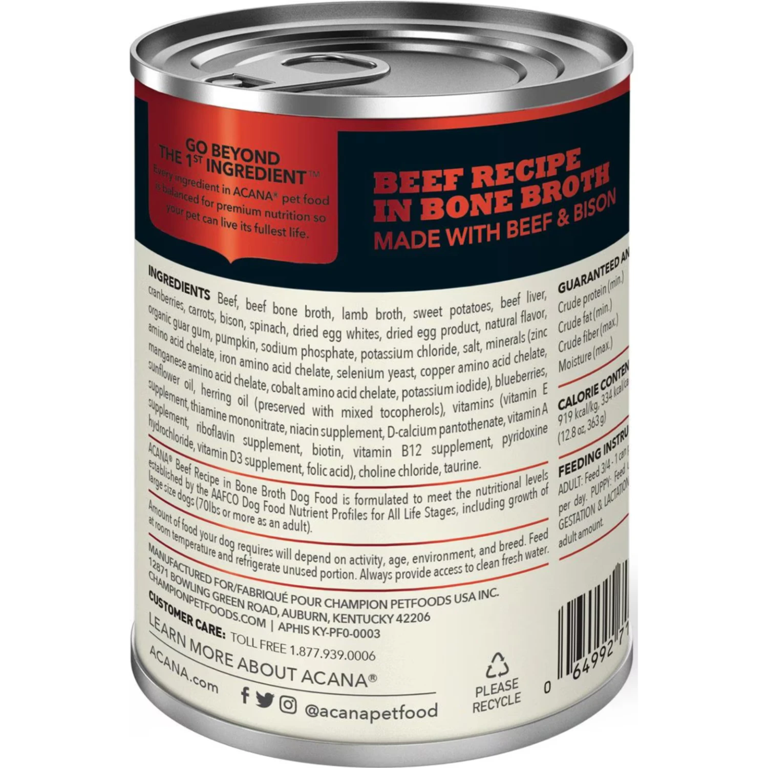 Acana Premium Chunks Beef Recipe In Bone Broth Canned Dog Food, 12.8-oz 4 Acana Premium Chunks Beef Recipe In Bone Broth Canned Dog Food, 12.8-oz - Image 2