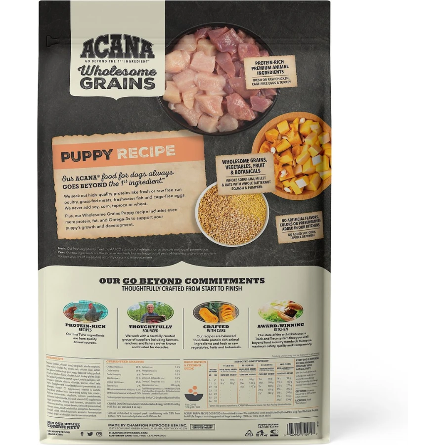 Acana Wholesome Grains Puppy Recipe Dry Dog Food 4 Acana Wholesome Grains Puppy Recipe Dry Dog Food - Image 2