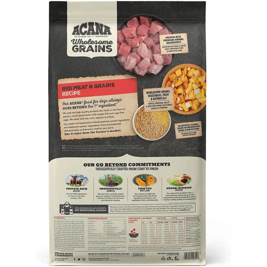 Acana Wholesome Grains Red Meat Recipe Dry Dog Food 4 Acana Wholesome Grains Red Meat Recipe Dry Dog Food - Image 2
