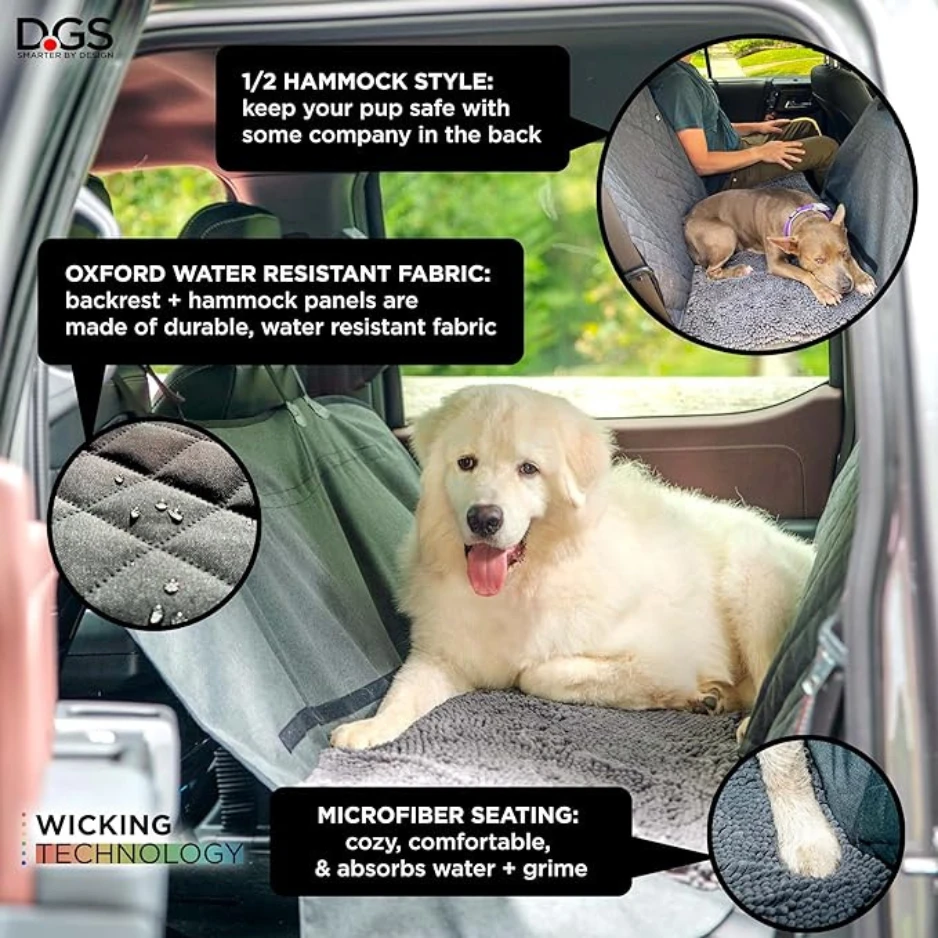 Dog Gone Smart Dirty Dog 3-in-1 Car Seat Cover & Hammock Black 4 Dog Gone Smart Dirty Dog 3-in-1 Car Seat Cover & Hammock Black - Image 2