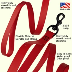 Dogline Biothane Waterproof Multi-Handle Dog 6' Lead Red 9 Dogline Biothane Waterproof Multi-Handle Dog 6' Lead Red -Mutts And Co-us 2DoglineBiothaneWaterproofMulti HandleDogLeashBlack 1