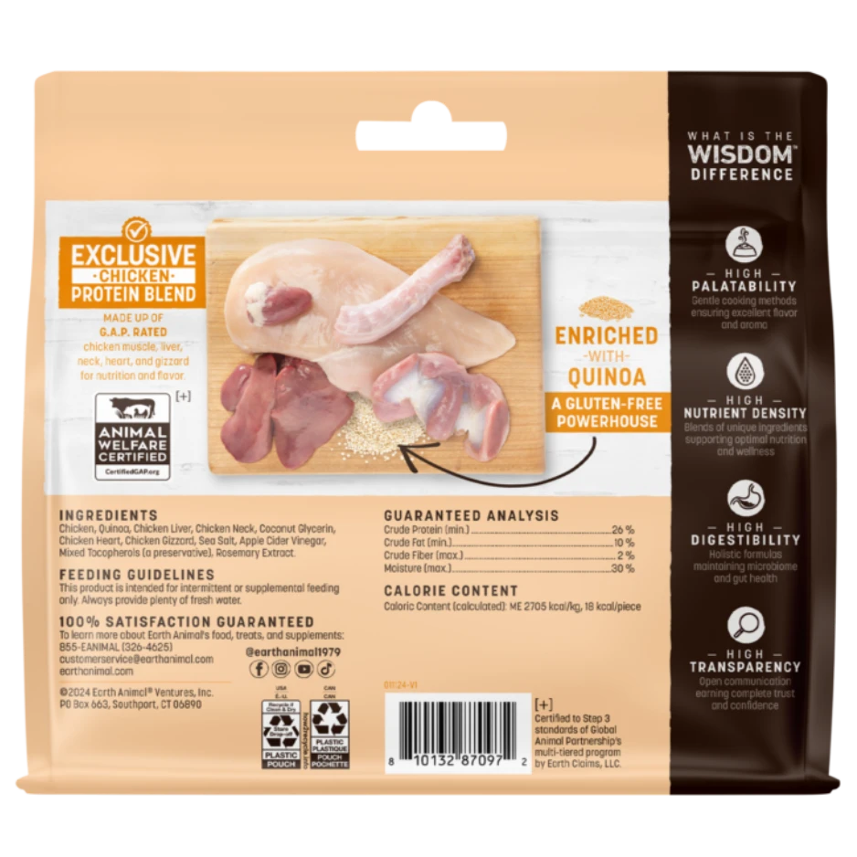 Earth Animal Wisdom Air-Dried Jerky For Dogs Chicken 4 Earth Animal Wisdom Air-Dried Jerky For Dogs Chicken - Image 2