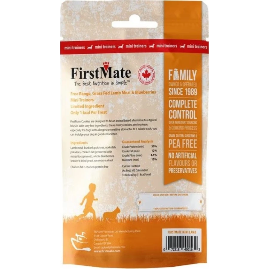 FirstMate Free Range Grass Fed Lamb & Blueberry Mini Trainers Dog Treats, 8 Oz 4 FirstMate Free Range Grass Fed Lamb & Blueberry Mini Trainers Dog Treats, 8 Oz - Image 2