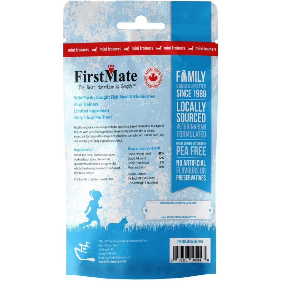 FirstMate Wild Pacific Caught Fish Meal & Blueberry Mini Trainers Dog Treats, 8 Oz 4 FirstMate Wild Pacific Caught Fish Meal & Blueberry Mini Trainers Dog Treats, 8 Oz - Image 2