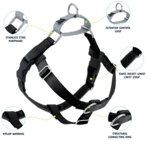 2 Hounds Design Freedom No-Pull Dog Harness With Leash Black 5 2 Hounds Design Freedom No-Pull Dog Harness With Leash Black - Image 3