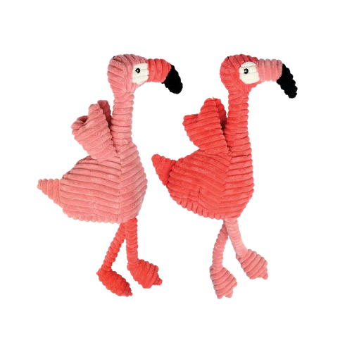 Multipet Pet Envy Corduroy Flamingo Plush Dog Toy 3 Multipet Pet Envy Corduroy Flamingo Plush Dog Toy