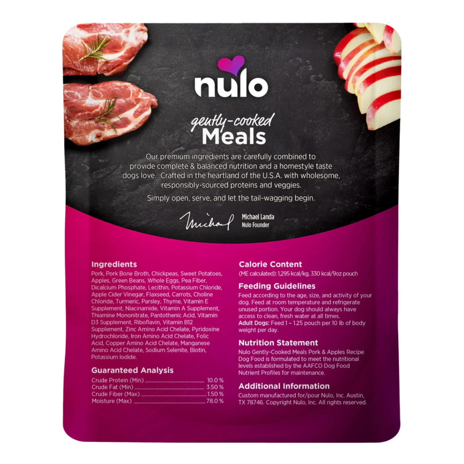 Nulo Freestyle Gently Cooked Meals Pork & Apple Recipe 9 Oz 4 Nulo Freestyle Gently Cooked Meals Pork & Apple Recipe 9 Oz - Image 2