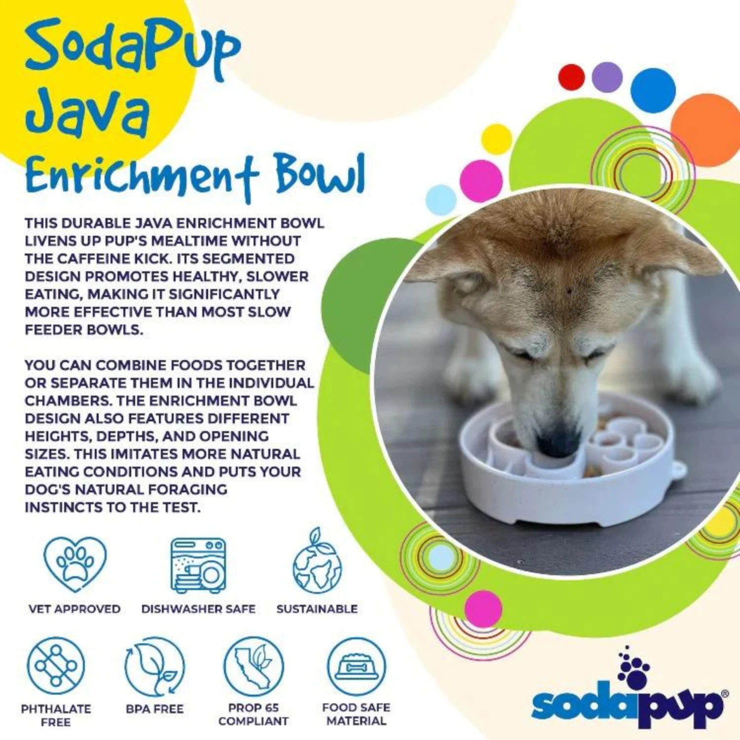 SodaPup Enriching Slow Feeder Java Ebowl For Dogs Coffee Bean 4 SodaPup Enriching Slow Feeder Java Ebowl For Dogs Coffee Bean - Image 2