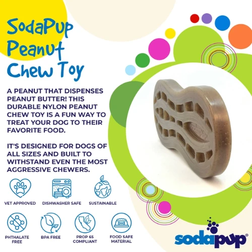 SodaPup Peanut EChew Durable Nylon Dog Chew And Enrichment Toy 5 SodaPup Peanut EChew Durable Nylon Dog Chew And Enrichment Toy - Image 3
