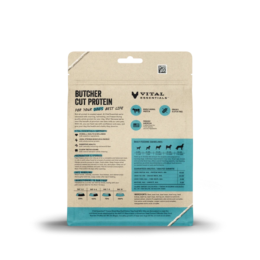 Vital Essentials Mini Nibs Beef Entree Freeze-Dried Dog Food 4 Vital Essentials Mini Nibs Beef Entree Freeze-Dried Dog Food - Image 2