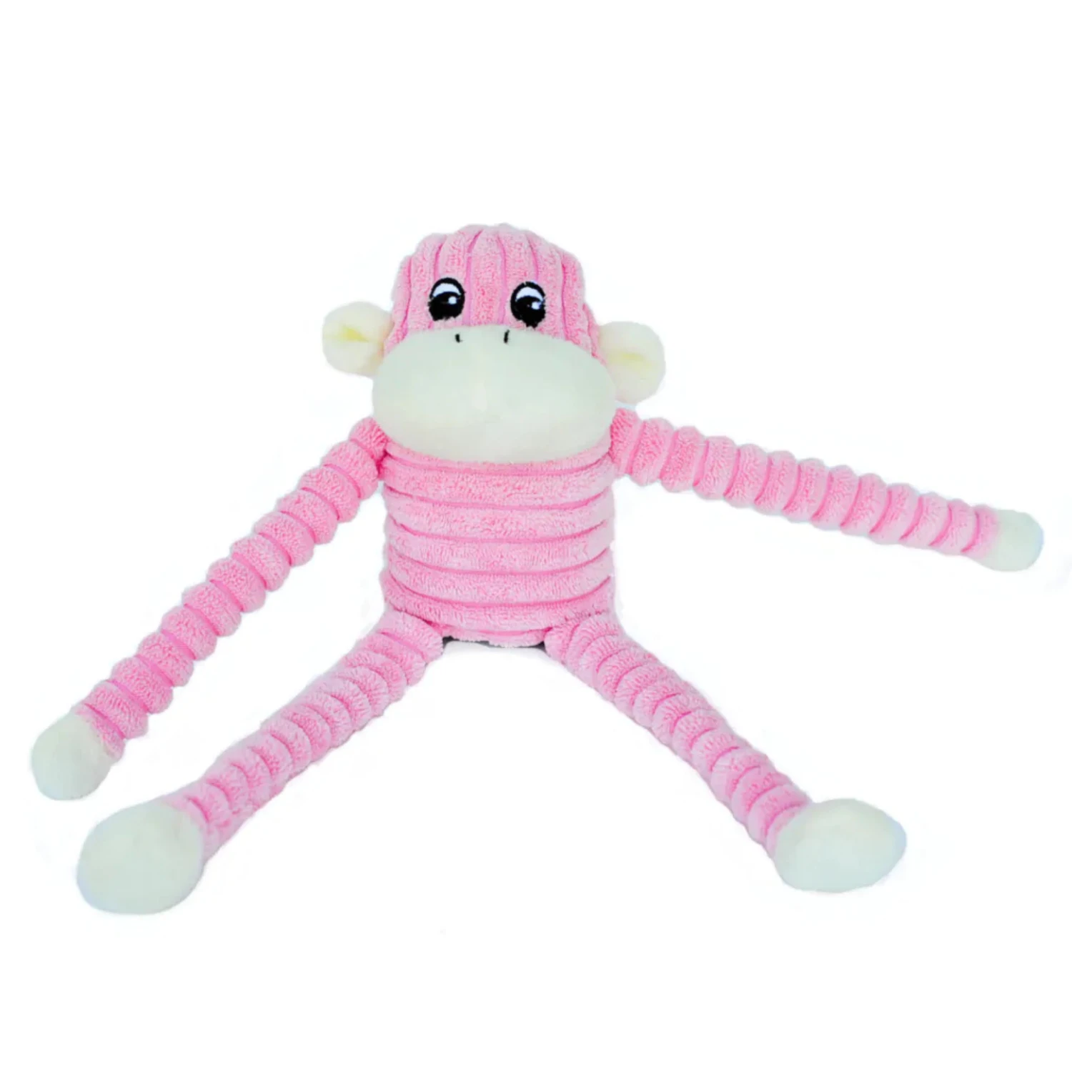 ZippyPaws Spencer The Crinkle Monkey Dog Toy, Pink, Small 4 ZippyPaws Spencer The Crinkle Monkey Dog Toy, Pink, Small - Image 2