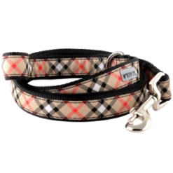 The Worthy Dog Bias Plaid Tan Dog Lead