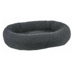 Bowsers Donut Dog Bed Faux Sheepskin Grey