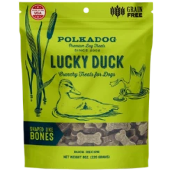 Polka Dog Lucky Duck Bone Shaped Dog Treats 8oz