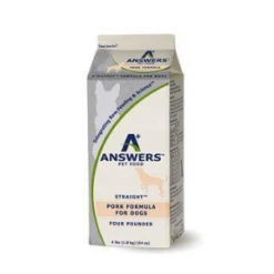 Answers Pet Food Straight Pork Raw Frozen Dog Food 4 Lbs