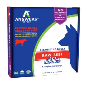 Answers Pet Food Detailed Formula Beef Raw Frozen Dog Food Nibbles, 35 Ct 3 Answers Pet Food Detailed Formula Beef Raw Frozen Dog Food Nibbles, 35 Ct