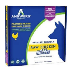 Answers Pet Food Detailed Formula Chicken Raw Frozen Dog Food Nibbles, 35 Ct