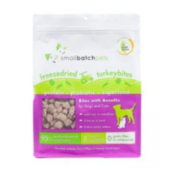 Small Batch Freeze Dried Turkey Bites Dog Treats, 7 Oz
