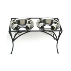 Pets Stop Arbor Double Diner Raised Feeder Black