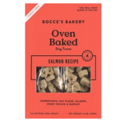 Bocce's Bakery Basics Oven Baked Salmon Biscuits Wheat Free Dog Treats 14 Oz