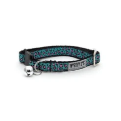 The Worthy Dog Cheetah Teal Cat Collar