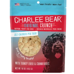Charlee Bear Turkey Liver & Cranberries Flavor Dog Treats, 16-oz Bag