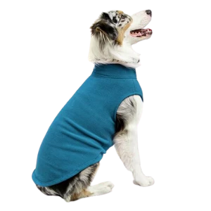 Gooby Stretch Fleece Dog Vest Steel Blue 6 Gooby Stretch Fleece Dog Vest Steel Blue - Image 4
