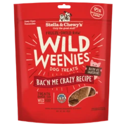 Stella & Chewy's Wild Weenies Bac'n Me Crazy Recipe Freeze-Dried Dog Treats 3 Oz