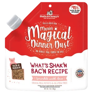 Stella & Chewy's Marie's Magical Dinner Dust What's Shak'n Bac'n Recipe Freeze-Dried Raw Dog Food Topper 7 Oz 3 Stella & Chewy's Marie's Magical Dinner Dust What's Shak'n Bac'n Recipe Freeze-Dried Raw Dog Food Topper 7 Oz