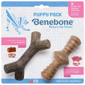 Benebone Puppy Pack Zaggler Chew Toy, 2 Pack 3 Benebone Puppy Pack Zaggler Chew Toy, 2 Pack