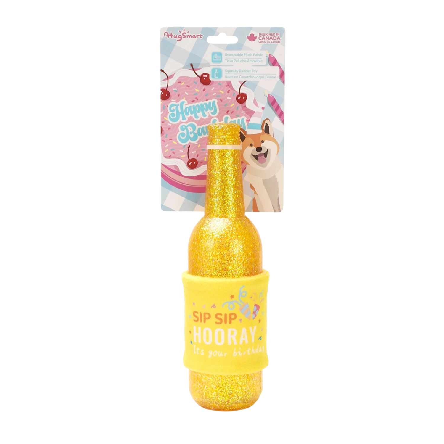 Hugsmart Pet Yappy Birthday Wine Rubber Dog Toy 5 Hugsmart Pet Yappy Birthday Wine Rubber Dog Toy - Image 3