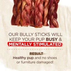 Natural Farm Odor Free Braided Bully Stick 6" 8 Natural Farm Odor Free Braided Bully Stick 6" -Mutts And Co-us 3NaturalFarmOdorFreeBraidedBullyStick6