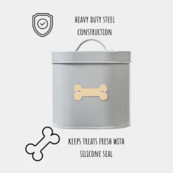 Park Life Designs Cheshire Oval Pet Treat Canister Grey -Mutts And Co-us 3ParkLifeDesignsCheshireOvalPetTreatCanisterGrey