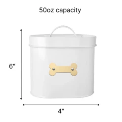 Park Life Designs Cheshire Oval Pet Treat Canister White 9 Park Life Designs Cheshire Oval Pet Treat Canister White -Mutts And Co-us 3ParkLifeDesignsCheshireOvalPetTreatCanisterWhite