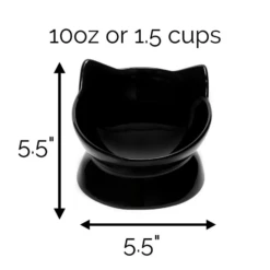 Park Life Designs Oscar Tilt Food Dish For Cats 5" Black -Mutts And Co-us 3ParkLifeDesignsOscarTiltFoodDishforCats5Black