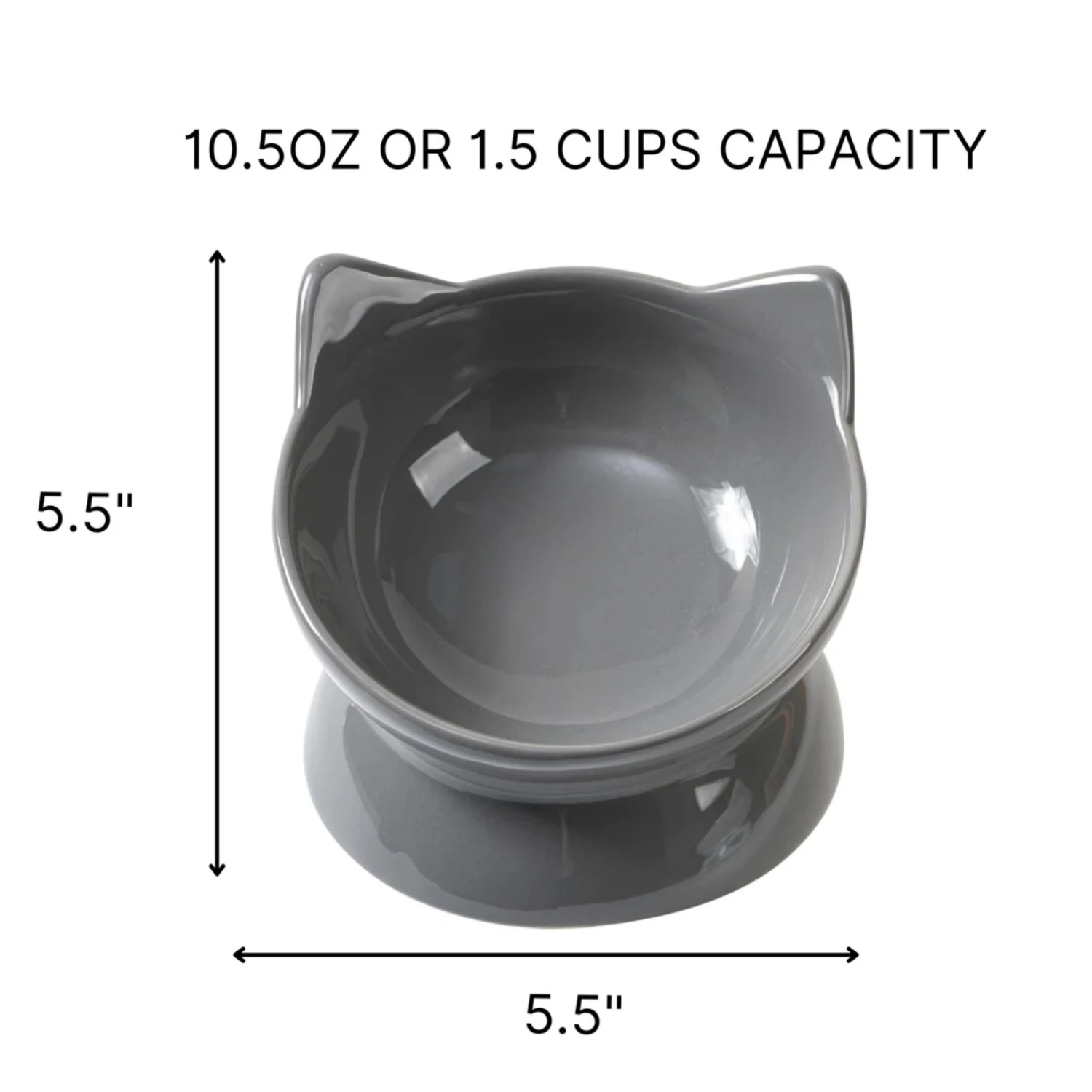 Park Life Designs Oscar Tilt Food Dish For Cats 5" Grey 5 Park Life Designs Oscar Tilt Food Dish For Cats 5" Grey - Image 3