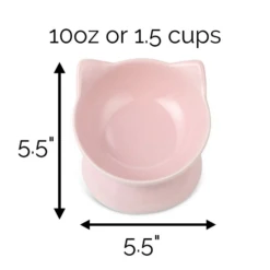Park Life Designs Oscar Tilt Food Dish For Cats 5" Pink -Mutts And Co-us 3ParkLifeDesignsOscarTiltFoodDishforCats5Pink
