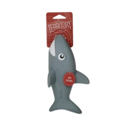 Territory Natural Rubber Shark Squeaker Dog Toy -Mutts And Co-us 3TerritoryNaturalRubberSharkSqueakerDogToy