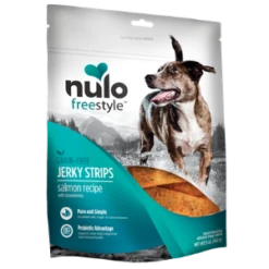Nulo Freestyle Jerky Strips Salmon With Strawberries Dog Treat 5 Oz.