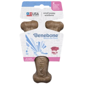 Benebone Puppy Wishbone Bacon Flavor Puppy Chew Small 3 Benebone Puppy Wishbone Bacon Flavor Puppy Chew Small