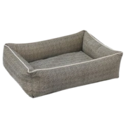 Bowsers Urban Lounger Dog Bed Microvelvet Herring Bone