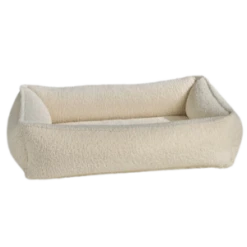 Bowsers Urban Lounger Dog Bed Ivory Sheepskin