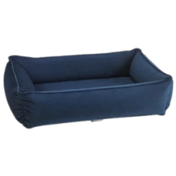 Bowsers Urban Lounger Dog Bed Microvelvet Navy